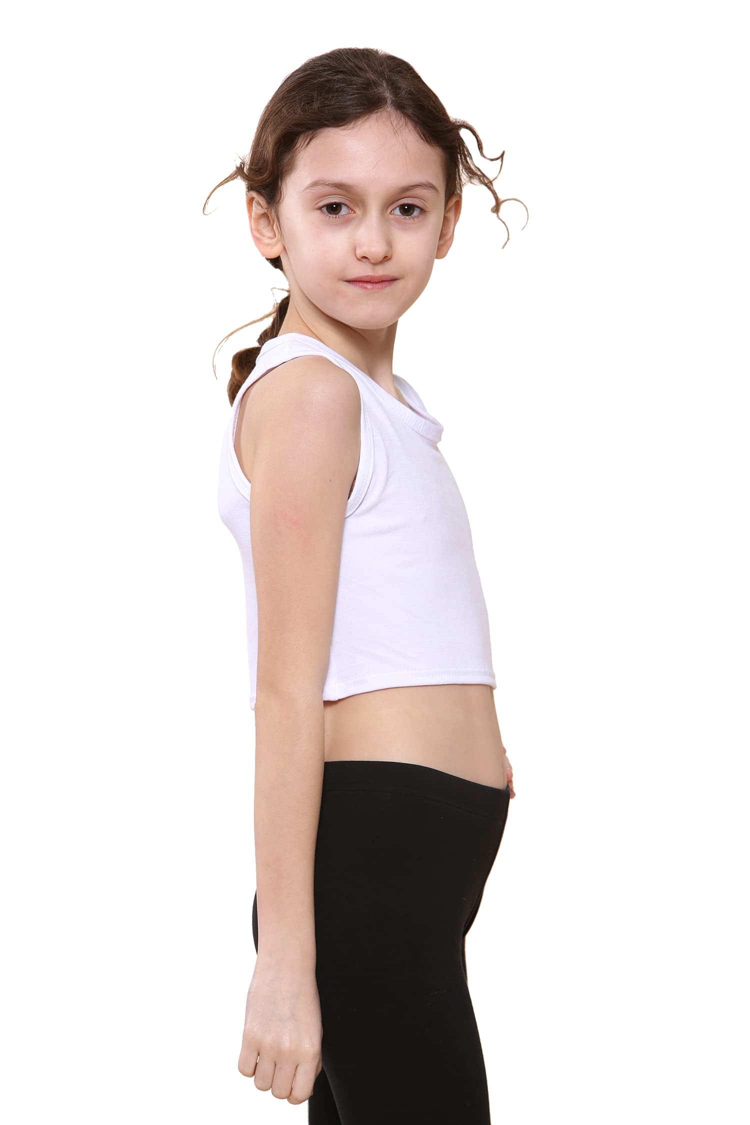 Niños Niñas Neon Fluorescente Chaleco Crop Tops Camiseta tee Top Ropa de Baile Gimnasia Disfraces Edad 5-14 años