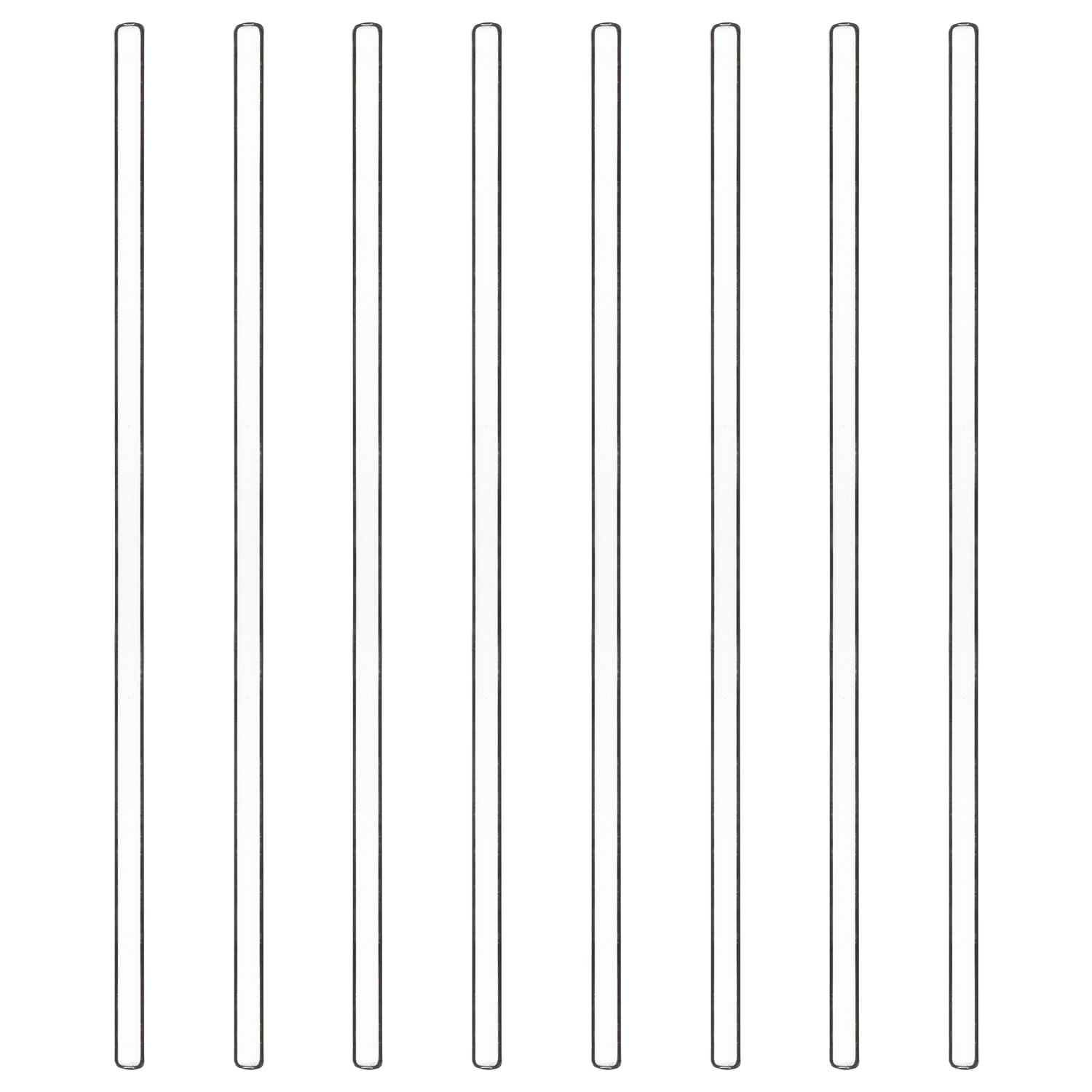 stoneylab Varillas de Agitación de Vidrio, 300 mm de Largo Varillas de Vidrio de Borosilicato Agitadores Sticks con Extremos Redondeados Barra de Vidrio Macizo para Lab Cocina Ciencias, Paquete de 8