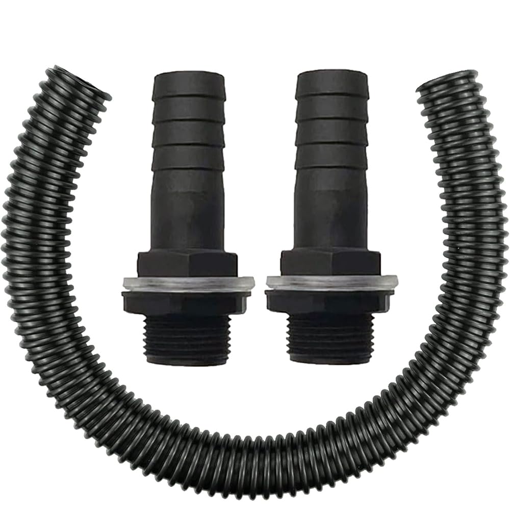 Water Butt Connector Pipe Link Kit -25mm Downpipe Water Butt Connecting Kit for Joining 2 Water Storage Tanks,Rain Barrels,Water Tanks Together (Pipe length: 50cm)