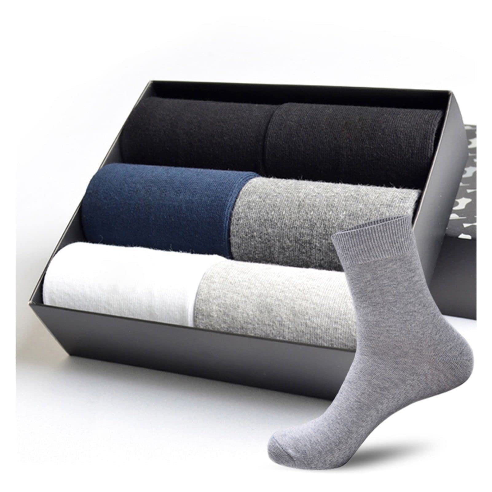 ZZSRJ 5 Pares/Lote Calcetines de algodón for Hombres Casual Business Verano Thin Black Socks Medias (Color : 5 Black, tamaño : EU39-45 US6.5-11)