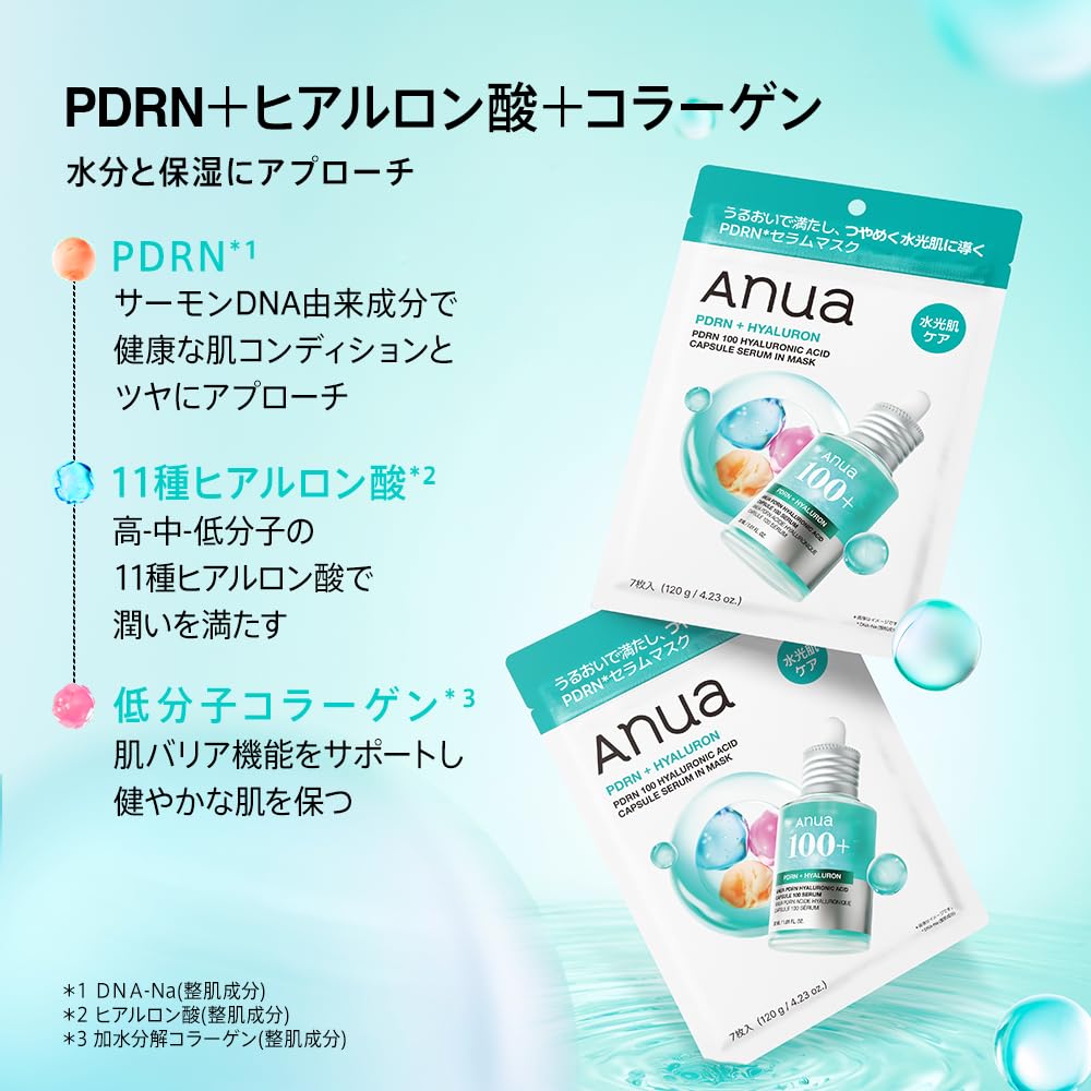 Amazon.co.jp: ANUA(アヌア) PDRN100ヒアルロン酸カプセルセラムマスク