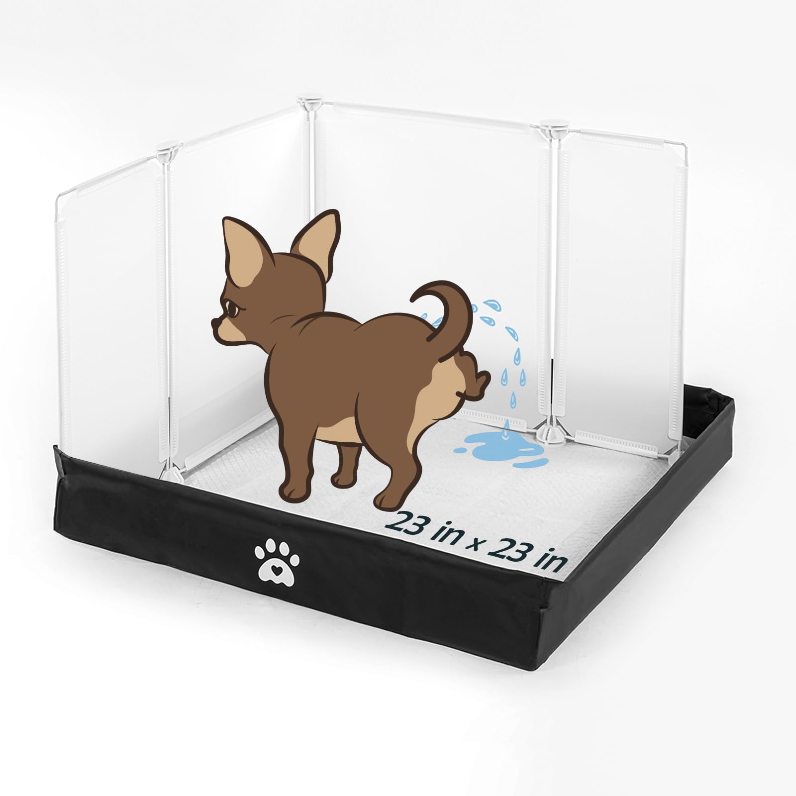 Support d'urine pour chien de petite taille avec bac à litière et pot pliable