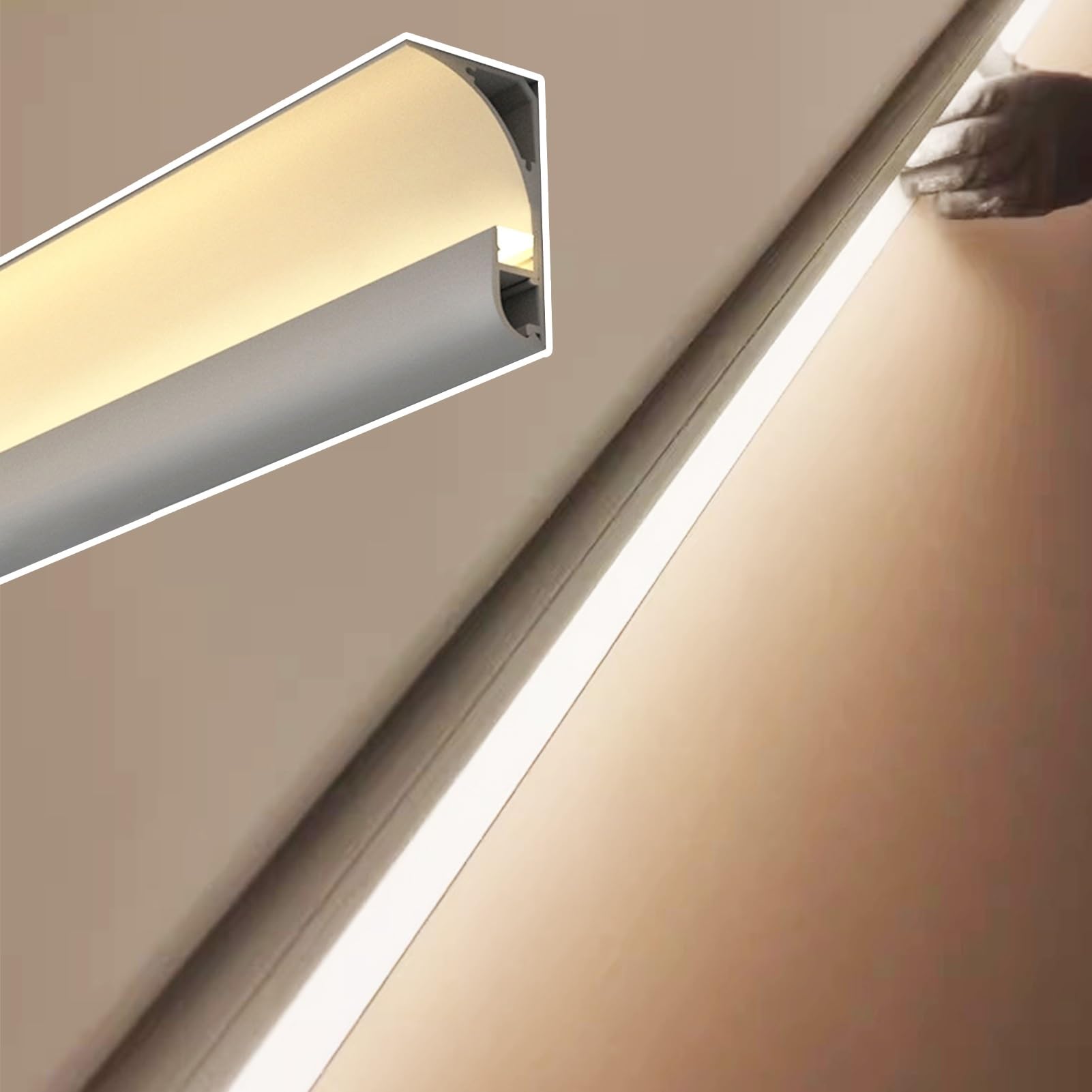 Corniche aluminium LED éclairage indirect chic plafond mural