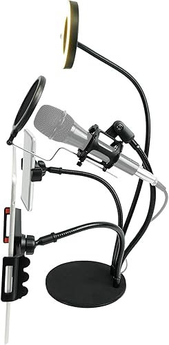Miniatura 5 de LIVESHOW4LTM Social Media YouTube Streaming Selfie Light+Teléfono+Mic+Tablet Holder