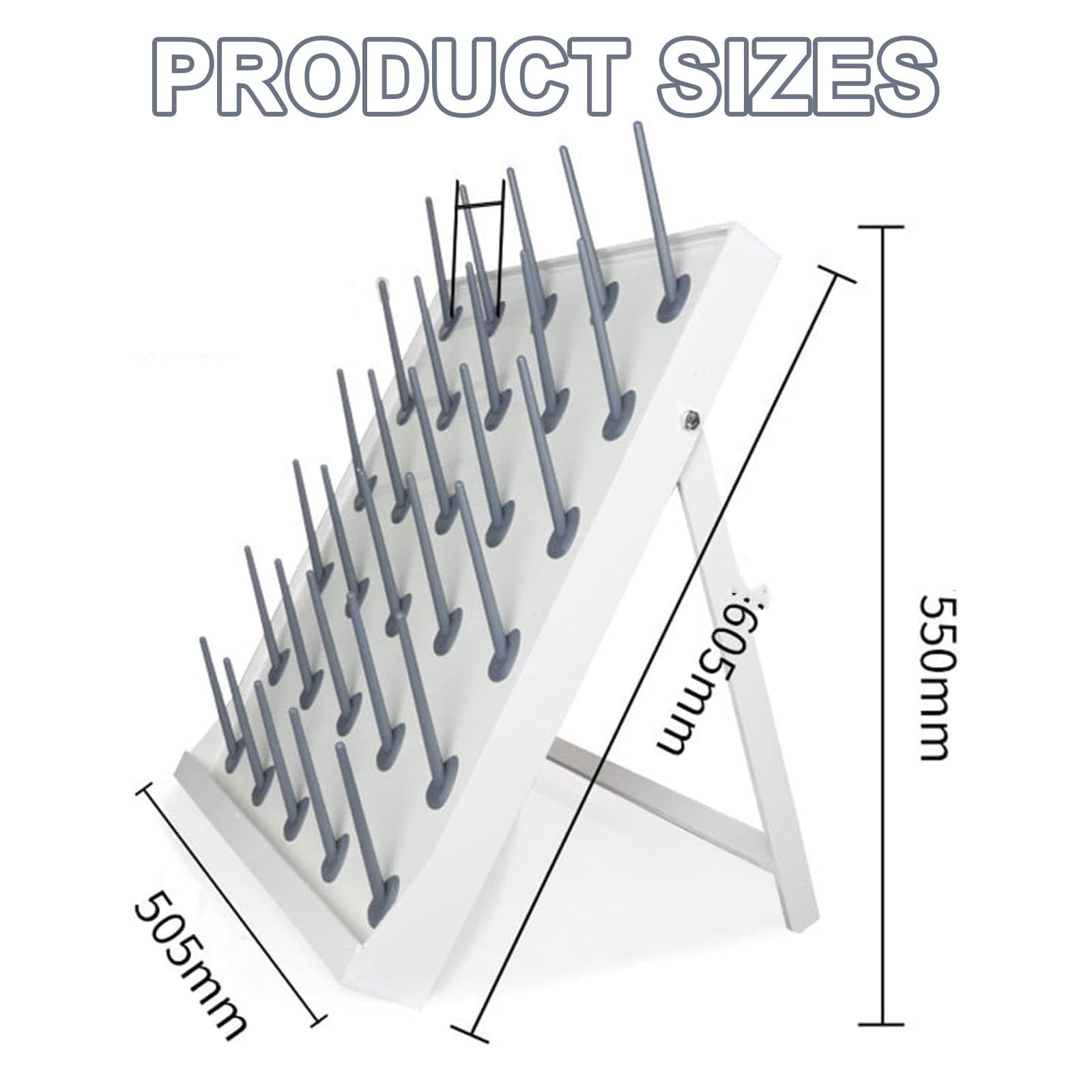 Estante de secado de laboratorio con soporte de soporte, clavijas desmontables, espacio de columna de 95 mm para botellas y utensilios