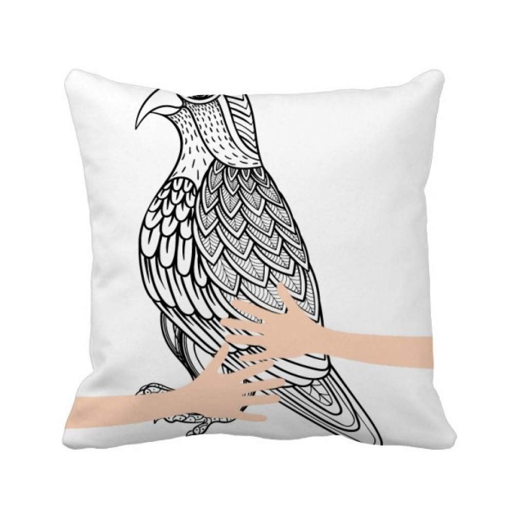 Ligne longue peinture battant oiseaux câlin coussin de couvrir salon lit