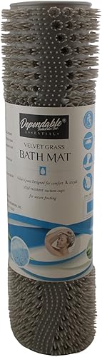 Dependable Industries Inc. Essentials Tapete de baño de terciopelo con textura de calidad de spa, tapete de baño y bañera antideslizante, 27 x 15