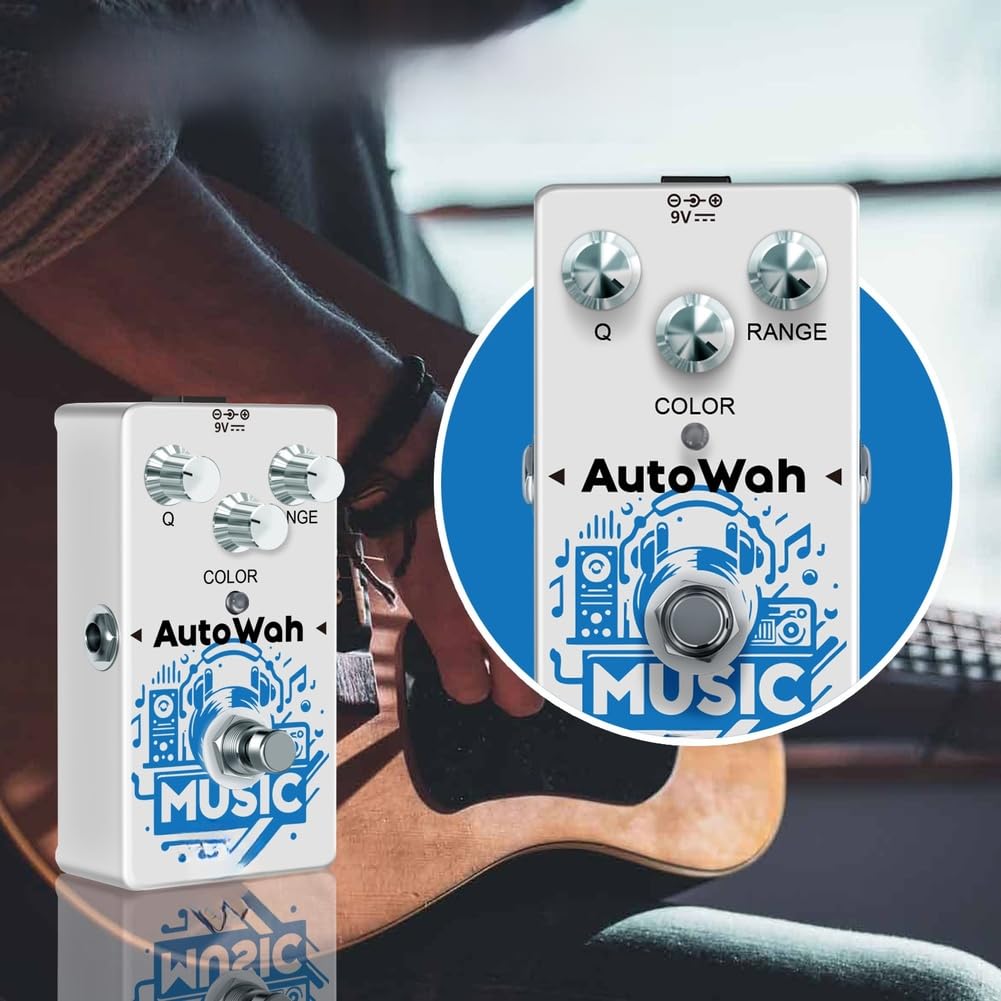 Pedale effetto Wah per chitarra Rowin RE-08 con alloggiamento in lega di zinco che garantisce una struttura solida e una risposta wah coerente
