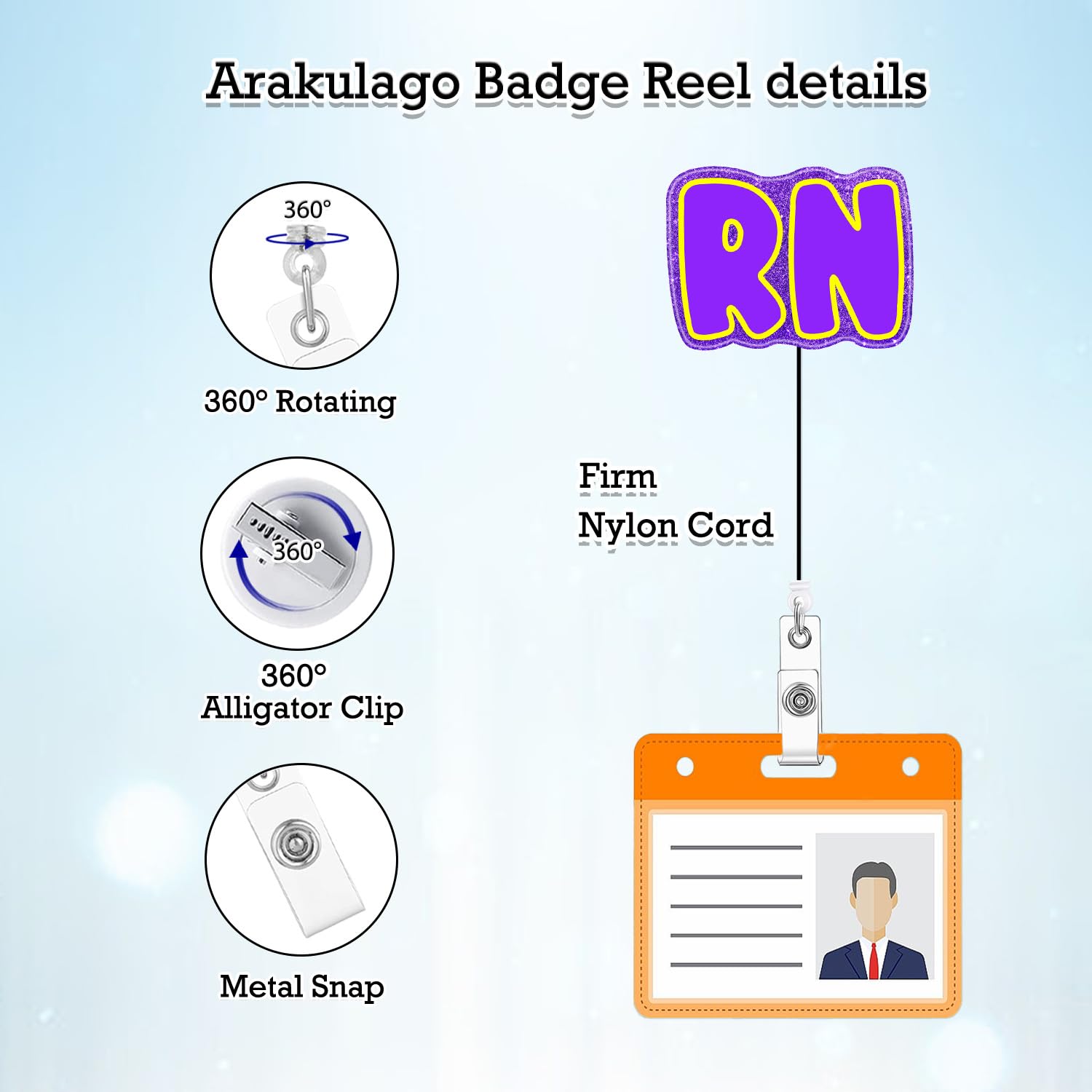 Arakulago Funny Nurse Badge Reel - Retractable ID Holder With Humorous Designs For Medical Staff - View #3