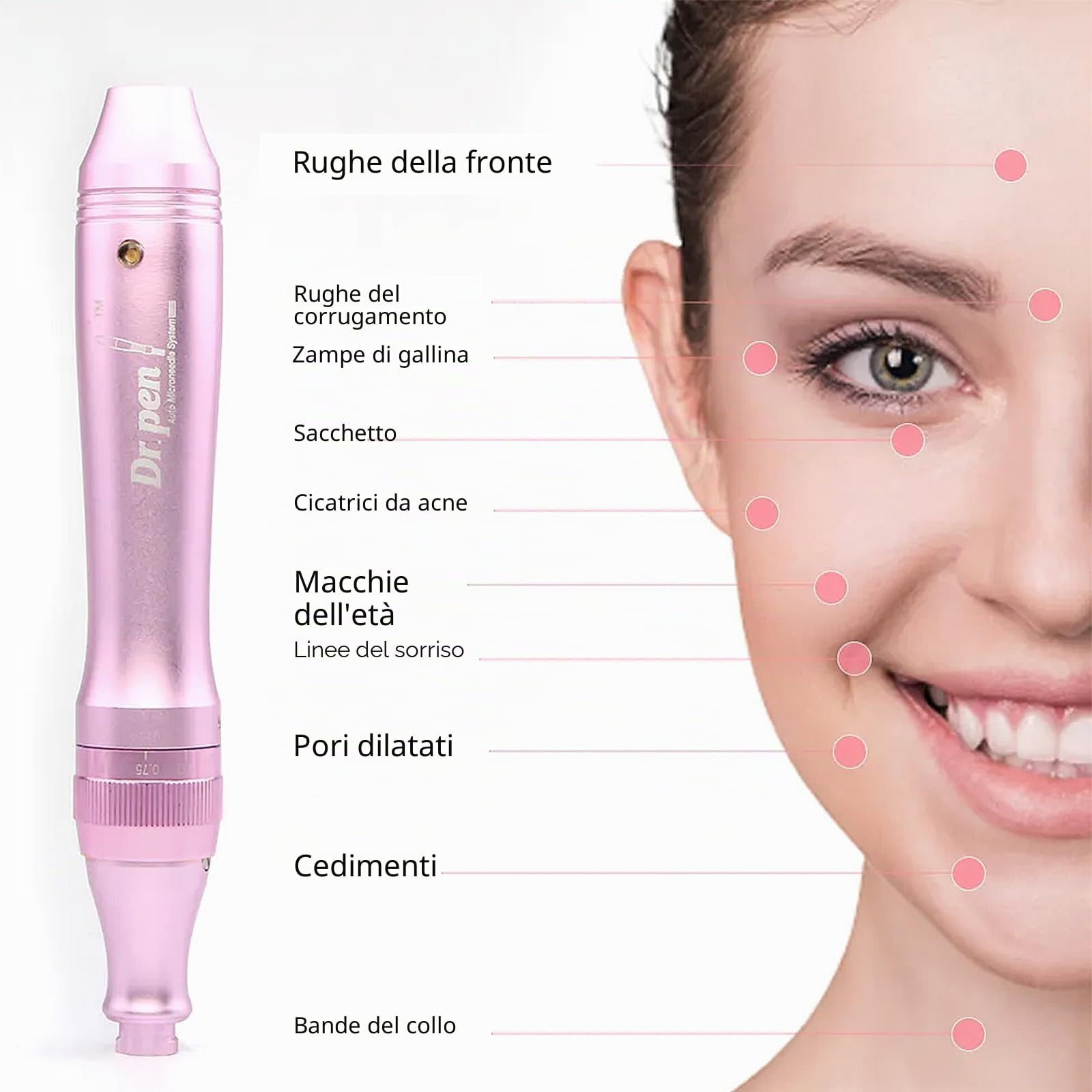 Dr.pen Ultima M7 Penna Microneedling Professionale Wireless, Dispositivo Elettrico Micro Derma Roller, Autentica Macchina per Microneedle con 22 Cartucce di Ricambio per Trattamenti Skincare