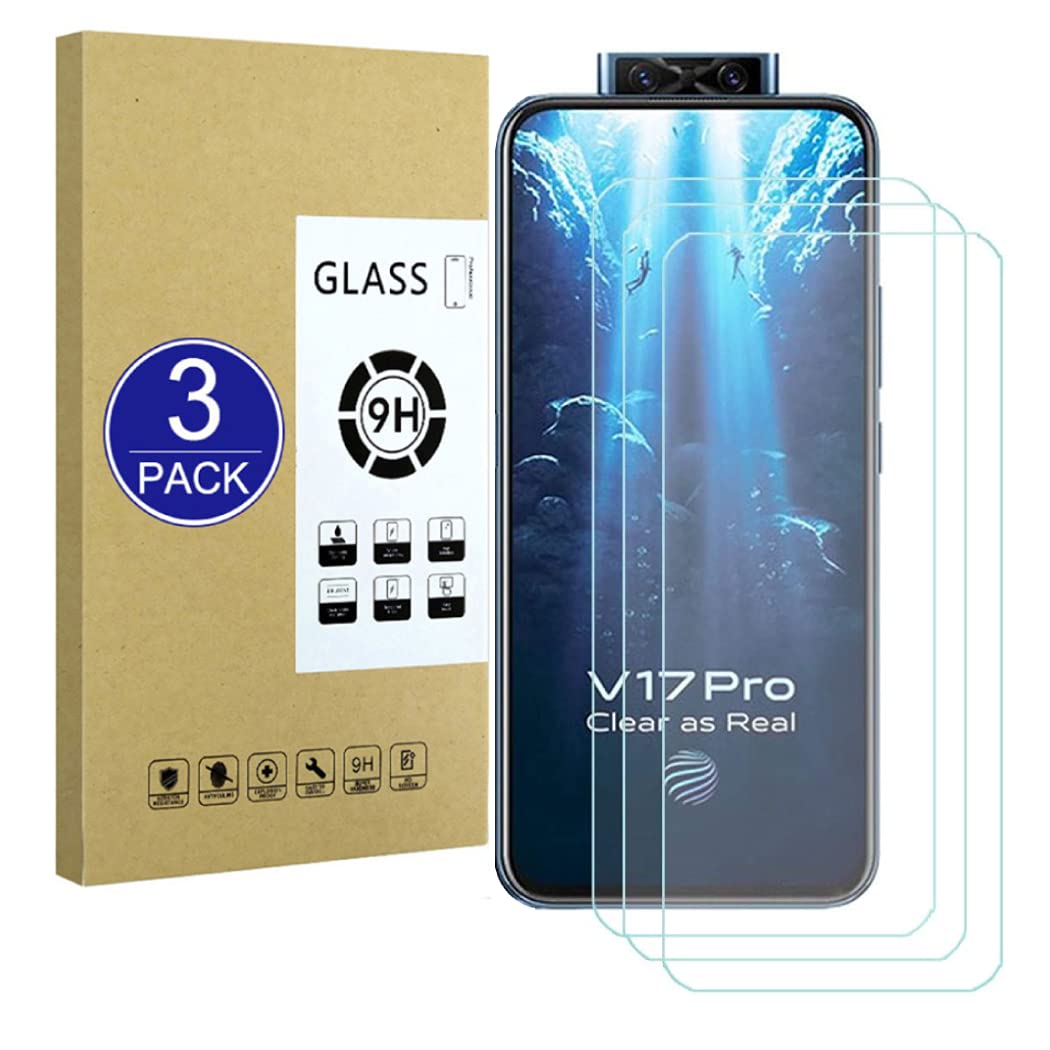 X-Dision[3 Pack Compatible with Vivo V17 Pro Screen Protector,2.5D Protect Film[9H Hardness,Case Friendly,Shatter-proof] Premium Accessories Tempered Glass Film