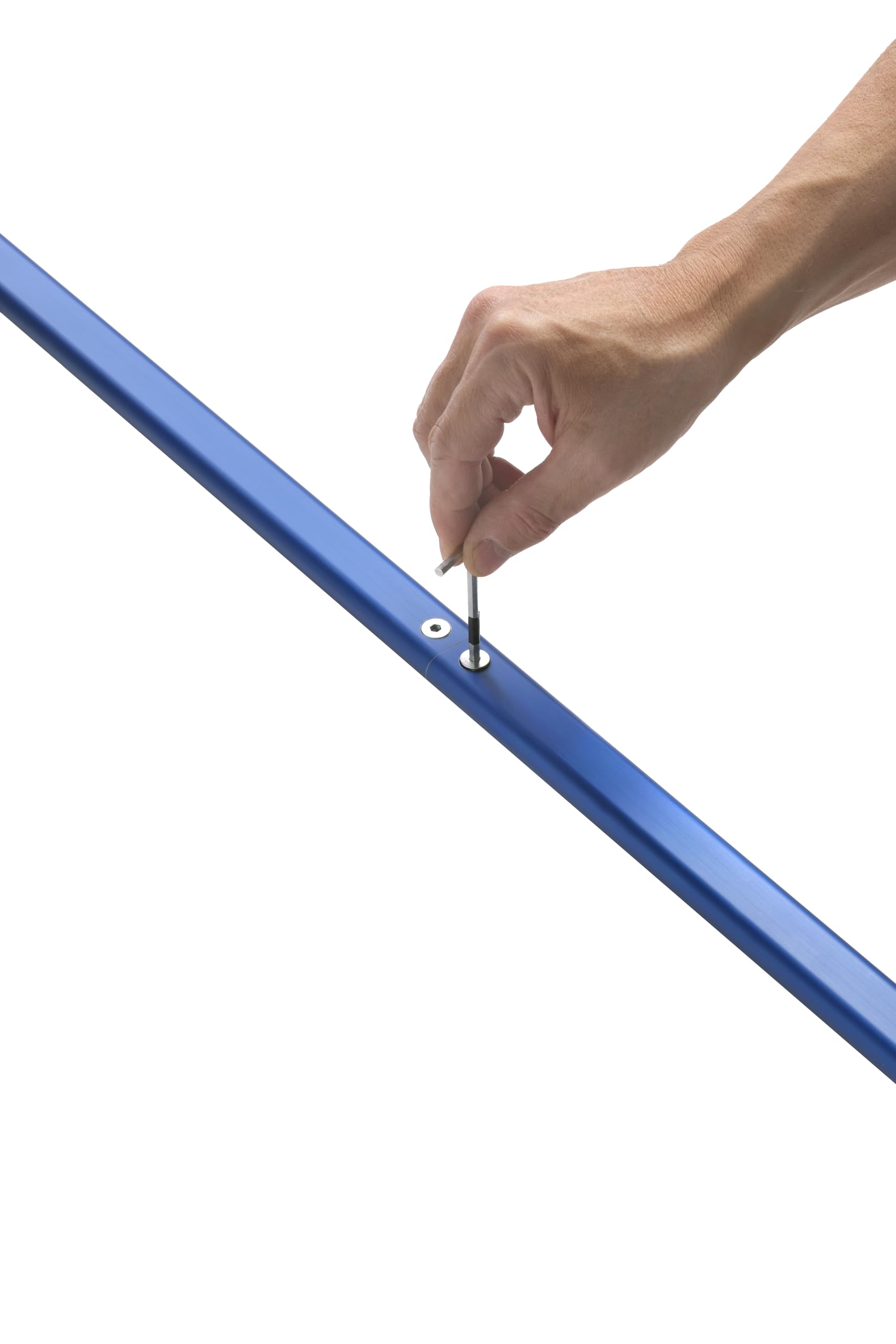 Gi.Metal Pala para pizza profesional línea Azzurra A-32RFX/150, cabeza 33 x 33 cm, mango desmontable de 150 cm, cabeza de aluminio anodizado neutro, mango anodizado azul