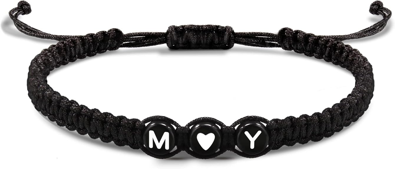 Initial Bracelets for Women Men's Bracelets Gifts for Girlfriend Boyfriend Letter Bracelets I Love You Gifts for Her Him Best Friend Birthday Gift Christmas Jewelry