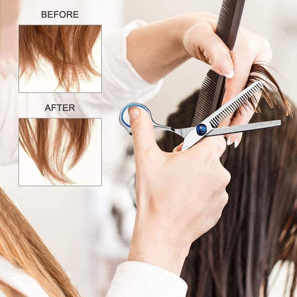Ciseaux de coiffeur 10 pièces Kit de ciseaux de coiffure professionnels ciseaux de coupe de cheveux ciseaux à cheveux peigne de queue Cape de cheveux peigne à cheveux