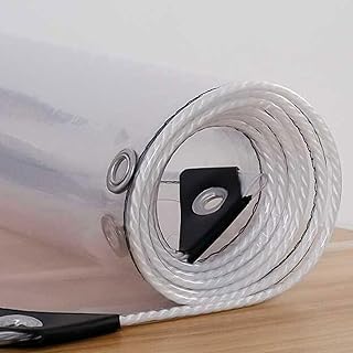 Clear Plastic Tarps 5.0x6.6ft, Waterproof Tarp Rip and Tear Proof, Tarp Cover for Vehicle Anti Aging, Durable Boat Tarps Covers, Large Heavy Duty Tarp UV Resistant