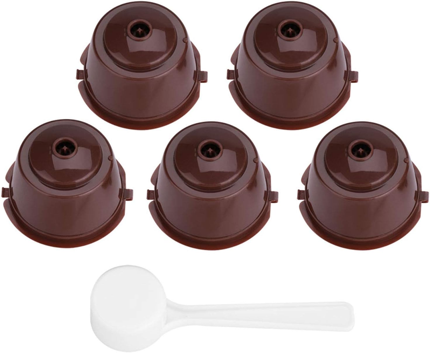 5Pcs Refillable Coffee Filter Set Compatible with Dolce