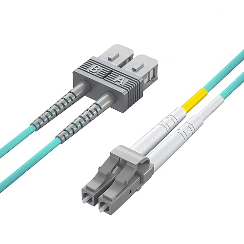 Miniatura 4 de ipolex Cable de conexión de fibra OM3 LC a SC -6.6 ft (7 pies)- LSZH 50125m- 10GbGigabit Cable de fibra óptica multimodo dúplex puente, aguamarina