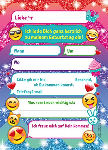 12 Biglietti Di Invito Per 6° Compleanno Con Buste Autoadesive - Formato A6, Carta 300g/m² Con Vernice UV - Per Festa Bambini