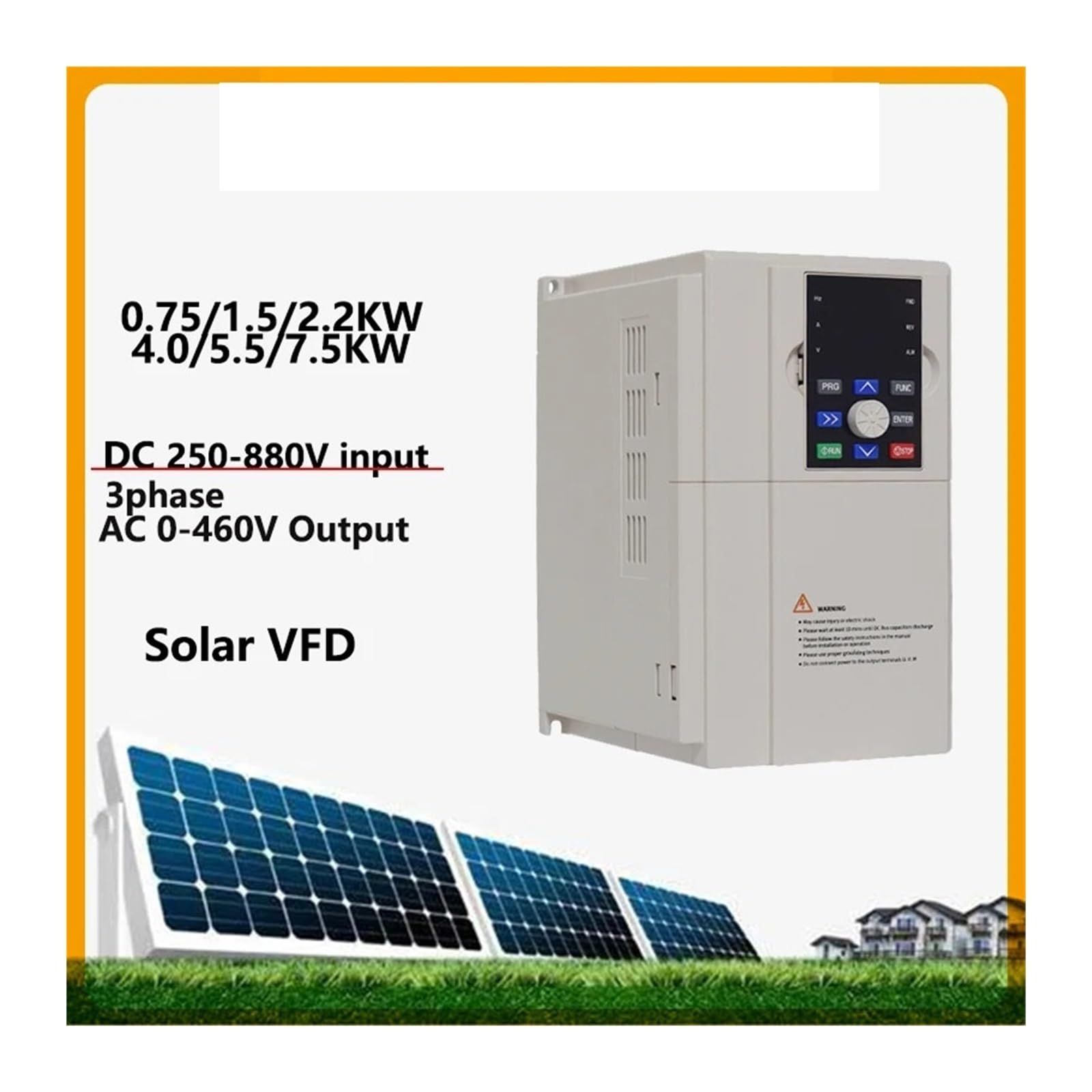 Inverter a frequenza variabile Solare VFD trifase 380 V con Uscita 0,75/1,5/2,2/3/4/5,5/7,5 KW per Il Controllo della velocità del Motore (2,2 KW)