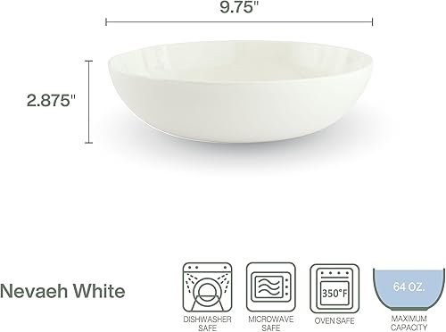 Miniatura 2 de Everyday White by Fitz and Floyd Nevaeh - Cuenco para servir verduras, 9.75 pulgadas