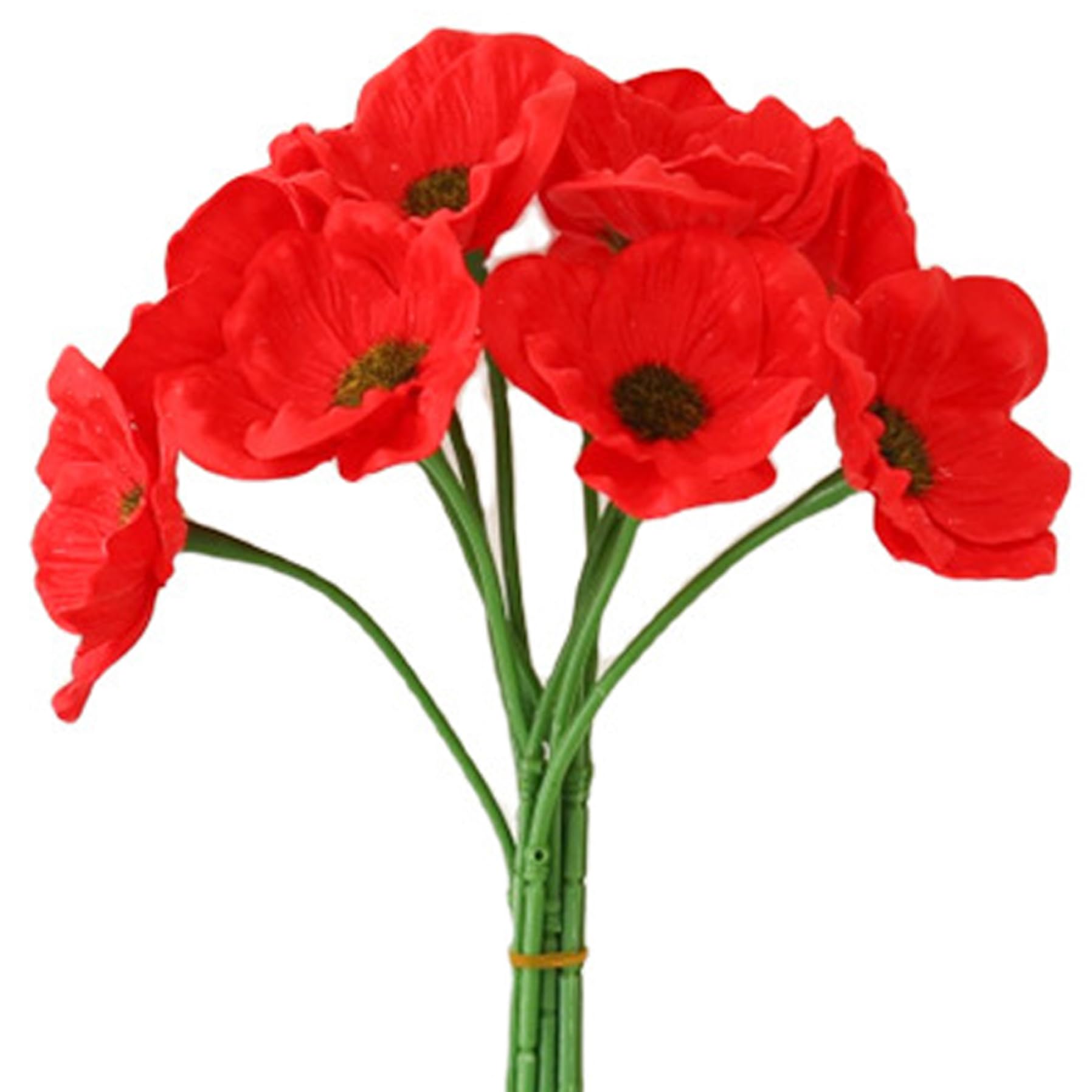 Coquelicots artificiels Real Touch : bouquet de 10 fleurs de 13 pouces pour vase