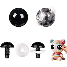 MUCUNNIA Safety Eyes for Crocheting 60mm 2 3/8" 4pcs Scratch-Resistant Protective-Film Black Crochet Eyes with Upgraded Eco-Friendly Washer Amigurumi Eyes Durable Clear Surface for Stuffed Animals