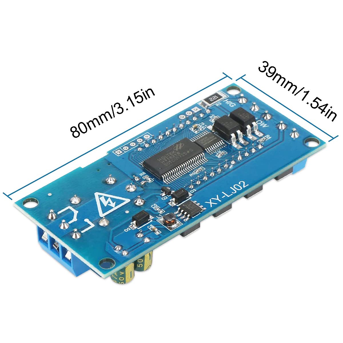 Płyta kontrolera przekaźnika z opóźnieniem czasowym Youmile, moduł przekaźnika USB, płyta kontrolera opóźnienia 6-30V, przełącznik z timer LCD, wsparcie z kablem Micro USB, biała podkładka bazowa