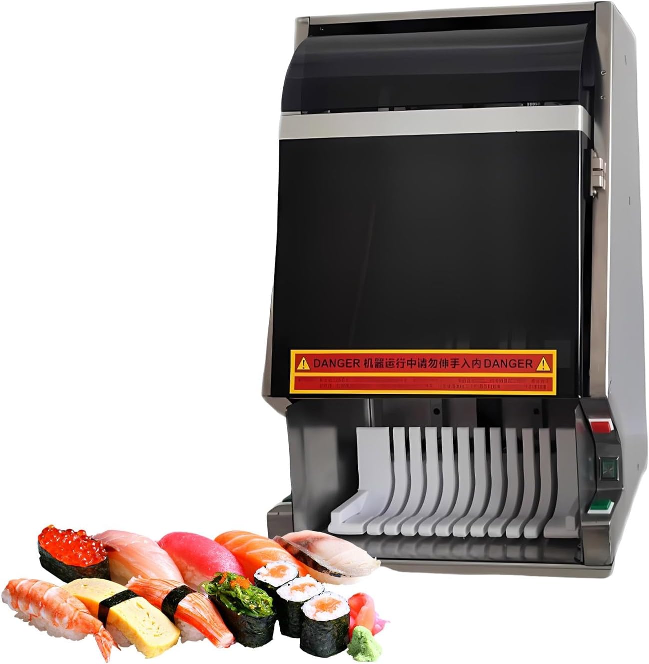 Electric Sushi Making Machine with 10 Blades, Precision 8/10/12-Piece Sushi Slicer for Home Kitchens, Restaurants & Sushi Shops - Ideal for Buffets and Culinary Professionals