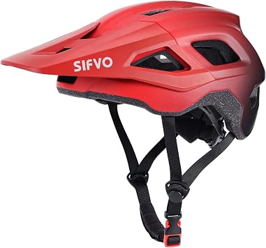 Mountain Bike Helmet with Detachable Visor, SIFVO Bike Helmet for Men and Women MTB Helmet, Adjustable Adult Bike Helmet, 57-59cm
