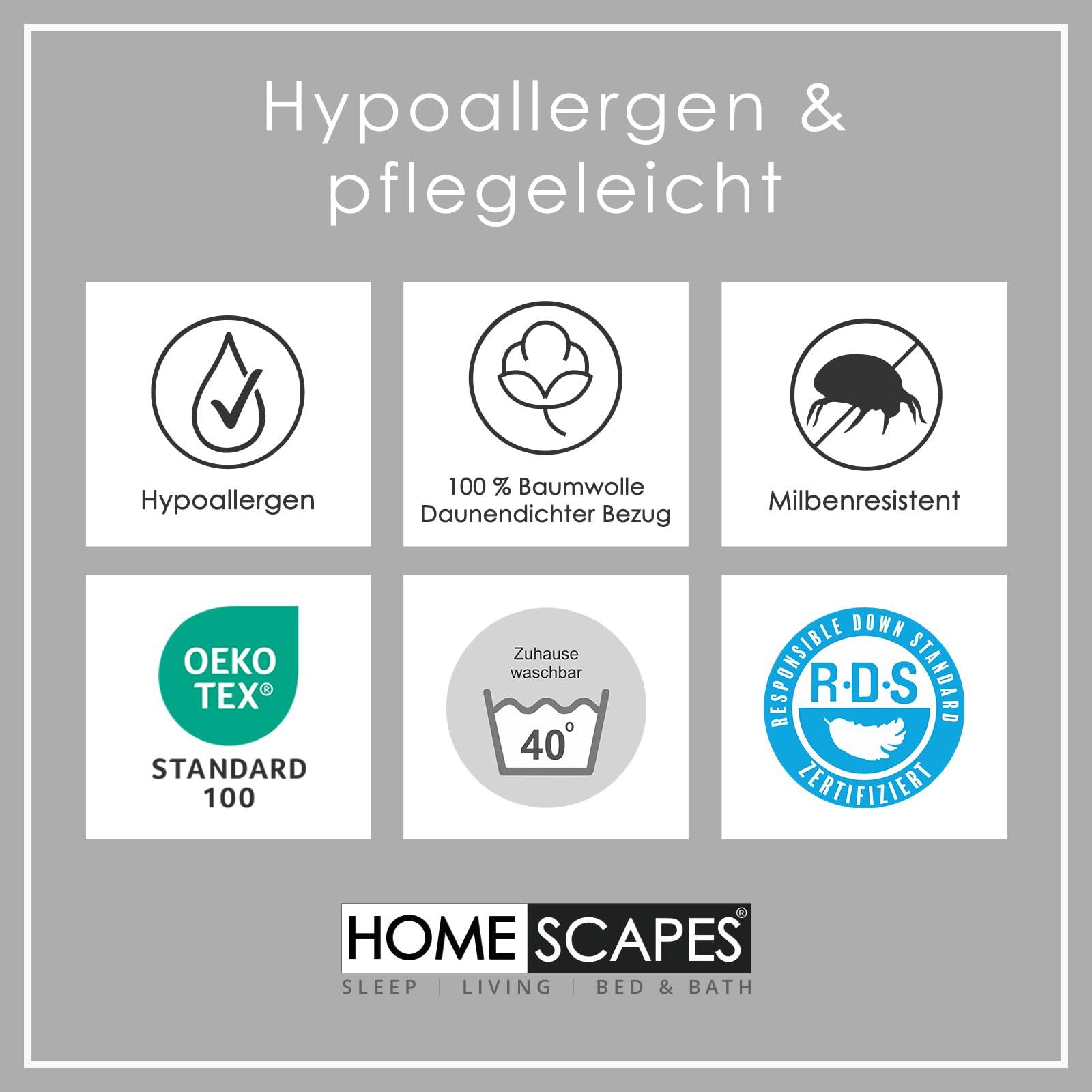 Homescapes Daunendecke 150x200 cm – Sommerdecke Wärmeklasse 2, Entenfedern & Daunen Bettdecke, 210 GSM Füllung, Steppdecke, Oeko-TEX Standard 100