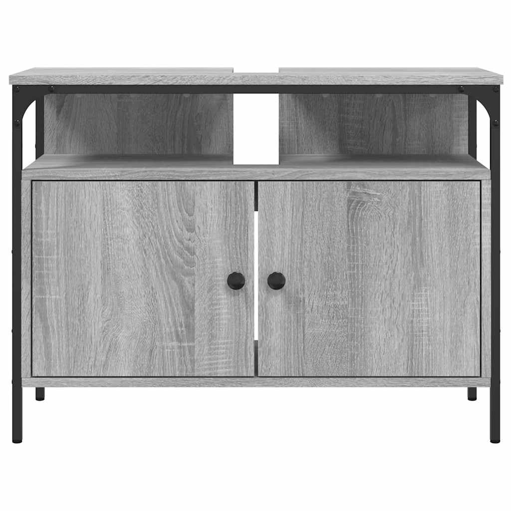 Armario para debajo del lavabo Sonoma, 80 x 30 x 60 cm, material de madera con acero pulverizado, espacio para muebles de baño, lavabo y lavadero, montaje en pared posible
