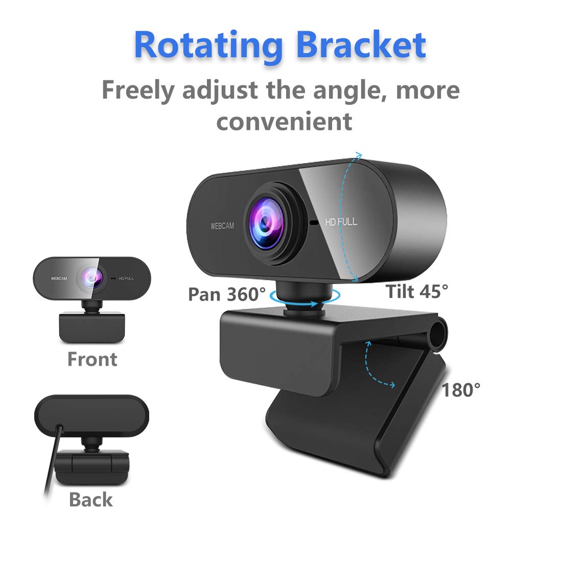 Webcam for PC with Microphone, HD 1080P Streaming Web Cam for PC,MAC, Laptop,Plug and Play USB Camera for Youtube,Skype Video Calling,Face Cam for Studying,Conference,Gaming... - Image 6