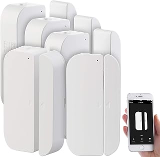 Luminea Fenstersensor WLAN: 5er-Set WiFi Tür & Fensteralarm, Alexa und Google Assistant komp. (Alexa Fensterkontakt, Fenstersensor, Smart Life Türsensor)