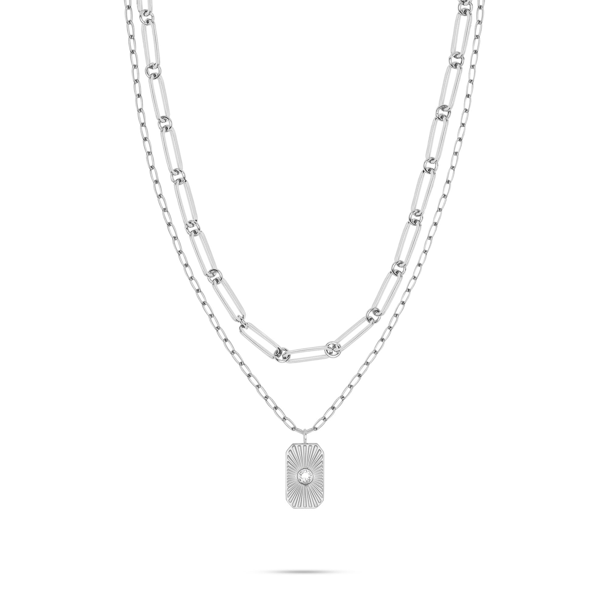 Tamaris Halsketten Layering Set für Damen, Halsschmuck einzeln tragbar und Größenverstellbar, wasserfest aus Edelstahl