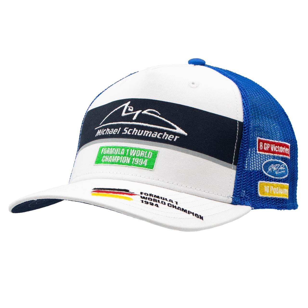 Michael Schumacher Trucker Cap World Champion 1994 White, blue/white, One Size