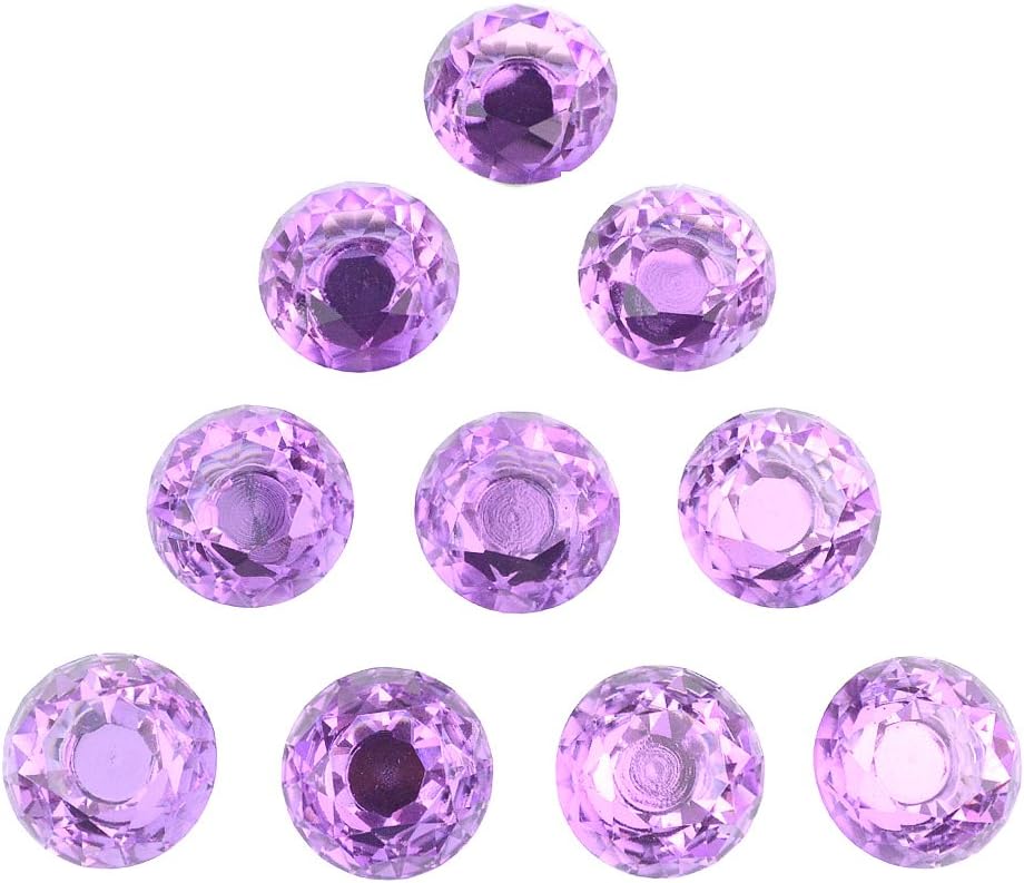 Dxhycc 10pcs Purple 30mm Flat Round Crystal Glass Cabinet Knobs Cupboard Drawer Pull Handles
