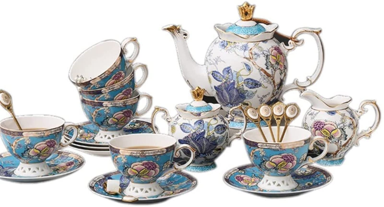 YNIYUJKL English Afternoon Tea Set, Bone China Coffee Cup, European Small Ceramic Coffee Set Coffee Pot