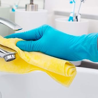 Basic Medical Blue Nitrile Exam Gloves - Latex-Free & Powder-Free - NGPF 7003 (Case of 1,000), Large