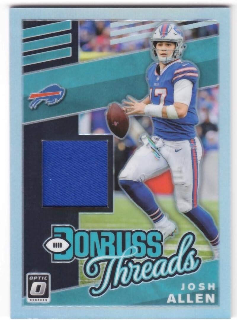 Football Trading Card NFL 2019 Donruss Optic Donruss Threads #1 Josh Allen NM Near Mint MEM Bills