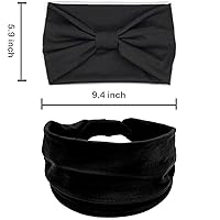 Vista 35 de IVARYSS Wide Headbands for Women, Solid Knotted Head Wraps Turbans, Large African Style Head Bands Hair Accessories, 6 Pack