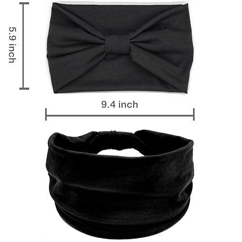 Miniatura 35 de IVARYSS Wide Headbands for Women, Solid Knotted Head Wraps Turbans, Large African Style Head Bands Hair Accessories, 6 Pack