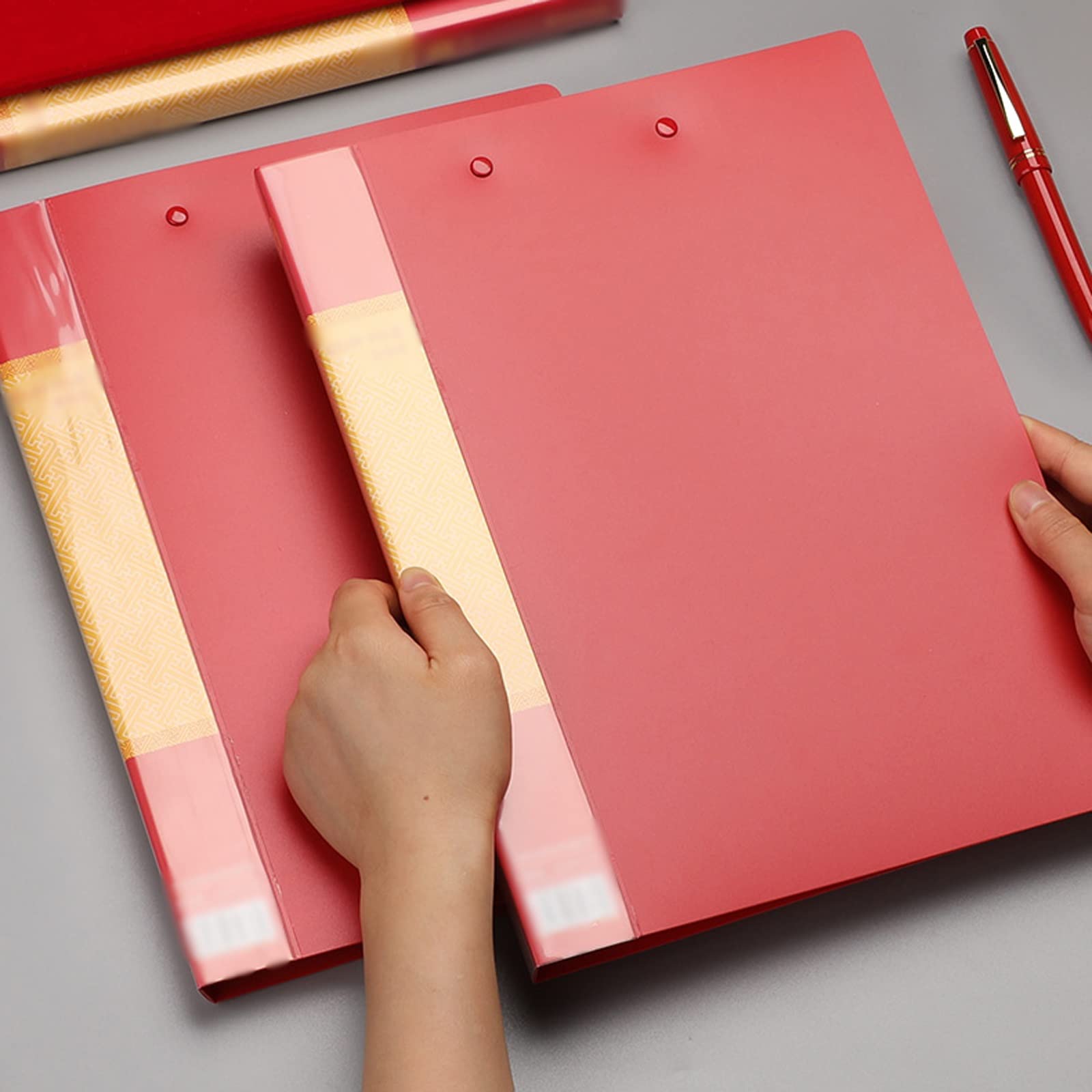 Czerwone schowki formatu A4 i Letter Mocna teczka z podwójnym klipsem Organizator plików kontraktowych Segregator prezentacji Materiały biurowe Artykuły papiernicze Rozszerzanie teczek(10 pack)