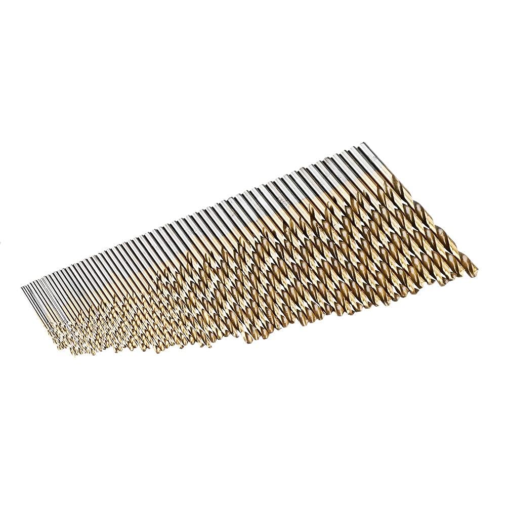 60 pièces forets hélicoïdaux individuels Ensemble de forets à Tige Ronde revêtement en Titane HSS Changement Rapide