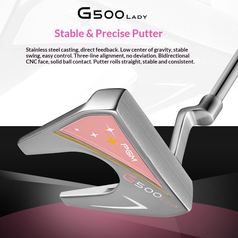 Mazo de golf para mujeres diestras, vara de empuje de golf G500 estable con cubierta para la cabeza para entusiastas del golf