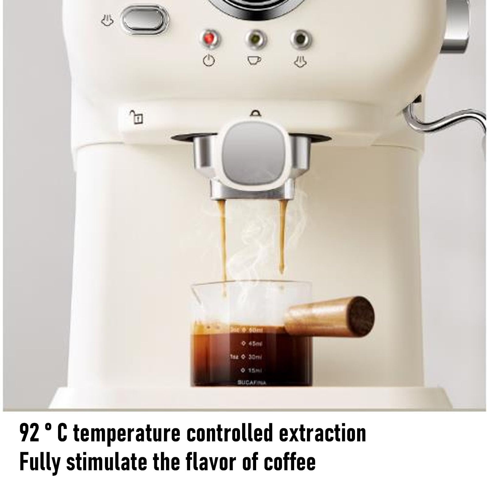 Haofy Ekspres do Kawy 20 BaróW ze Spieniaczem Mleka Półautomatyczny Ekspres do Kawy 1050 W z dyszą Pary Wyjmowany Zbiornik na wodę o Pojemności 1,5 L Latte Cappuccino