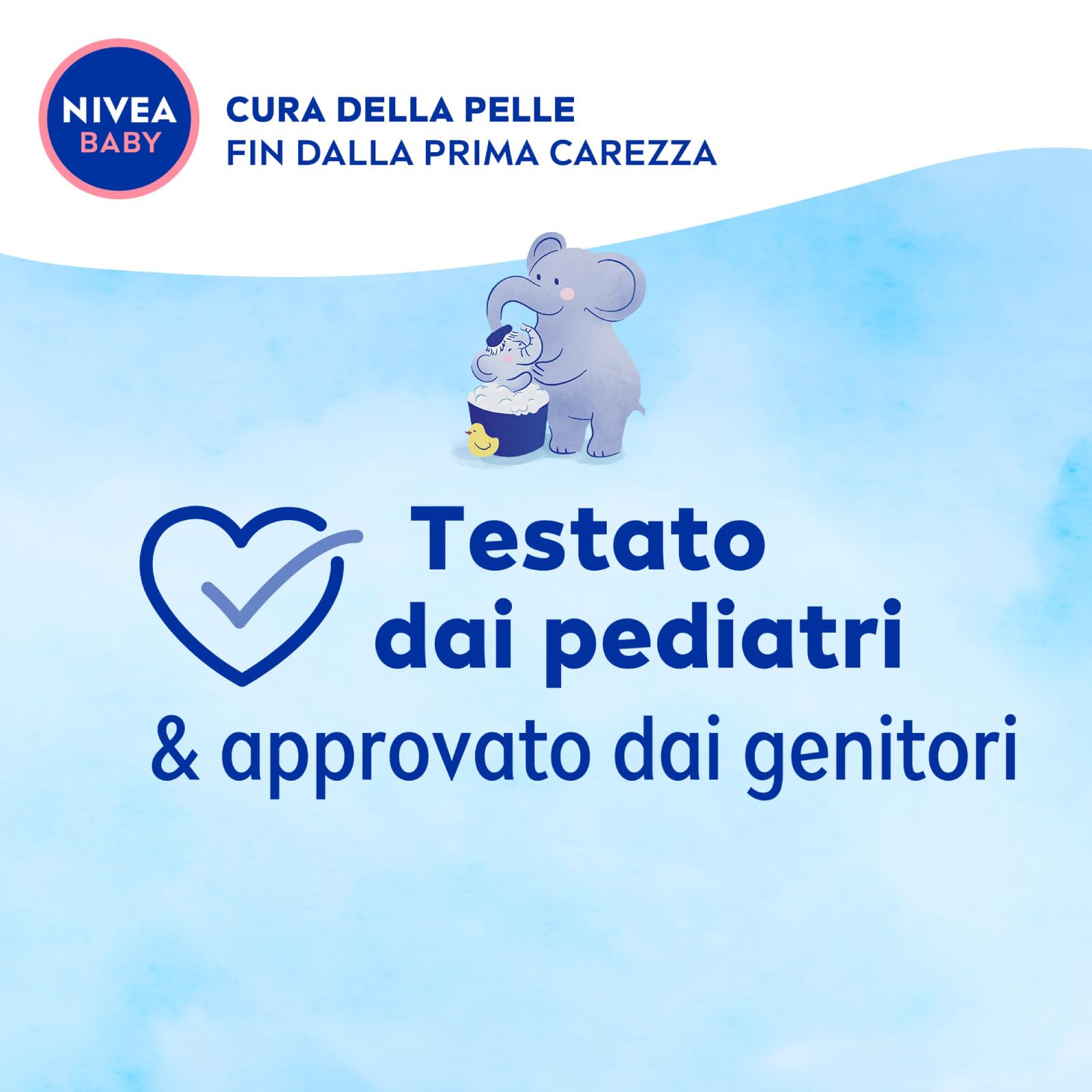NIVEA Baby Reiniger für Haare an den Füßen, Baby-Shampoo für Körper und Haare, mild und hypoallergen, Reiniger mit natürlicher Ringelblume – 5 Flaschen à 500 ml