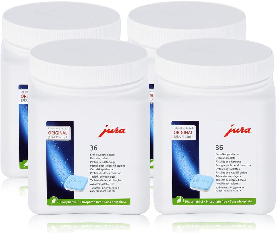 Jura Descaling Tablets 36 Tablets in a Tin Phosphate Free (Pack of 4) Amazon.co.uk Home