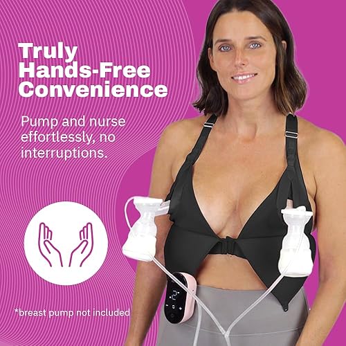 Miniatura 6 de Brasier de lactancia y bombeo verdaderamente manos libres, sin varillas, ajustable, de alto soporte, extractor de leche no incluido