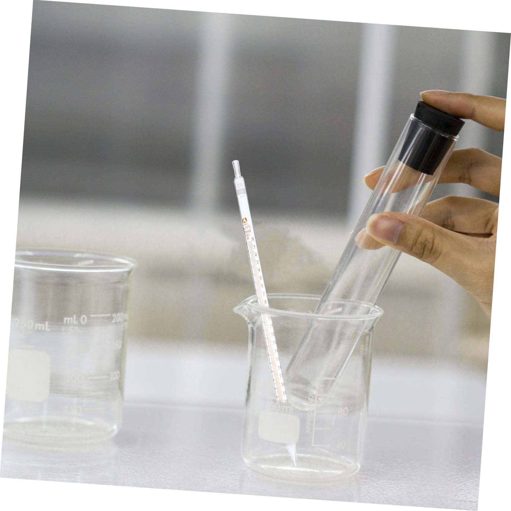Pipeta Graduada de Vidrio 25ml Escala, Lote de 20 Unidades | Medición Precisa y Portátil, Limpieza Sencilla, Aspecto Cuidado para Uso de Laboratorio