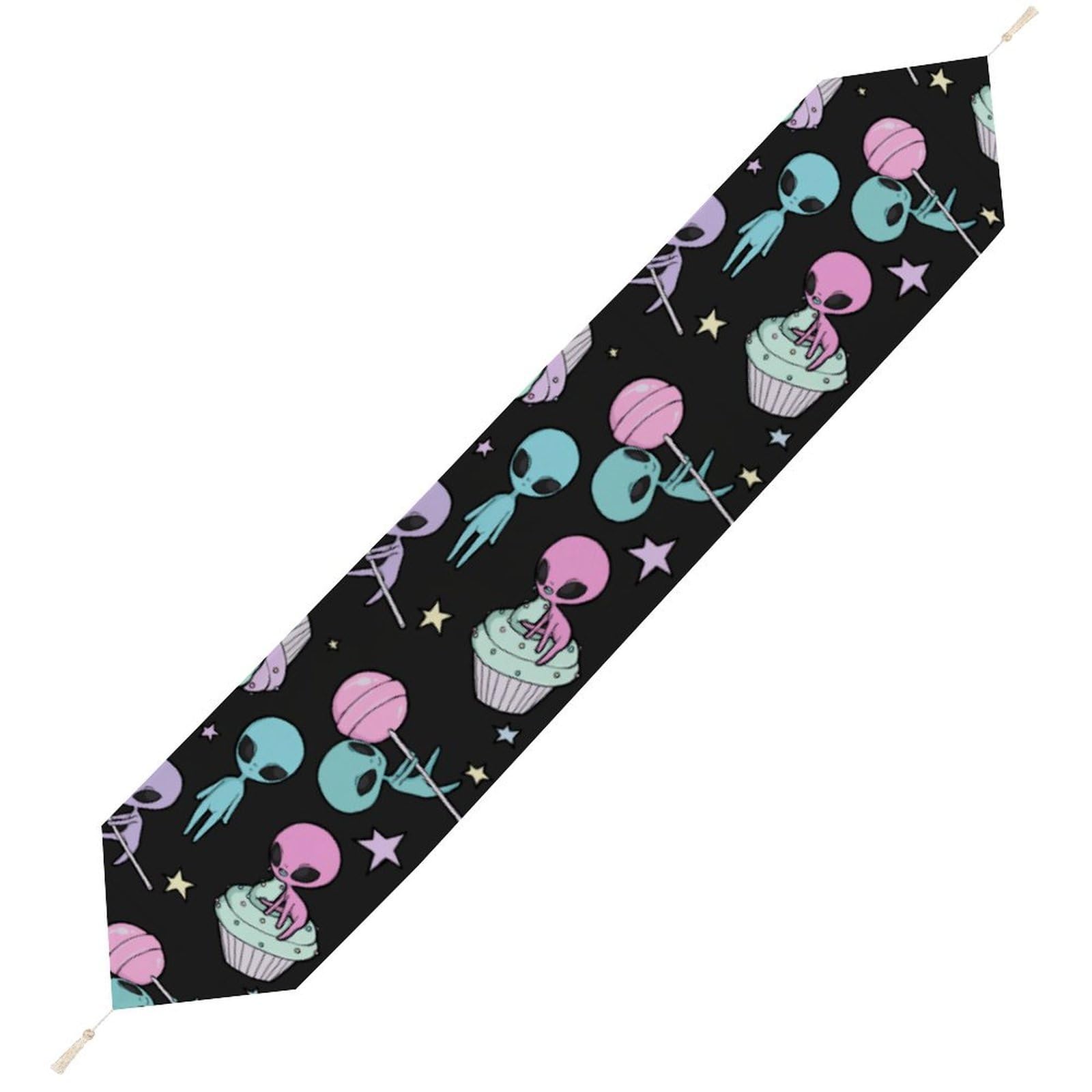 JZemdybill 178*33cm Table Runner with Tassel, Alien Table Runner, Table Decoration for Kitchen, Party, Restaurant
